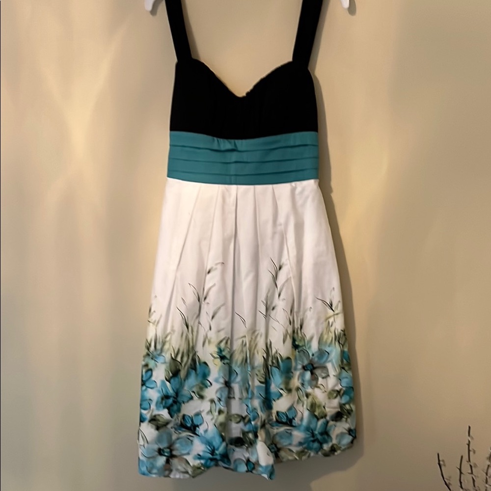 Floral Black and White Dress